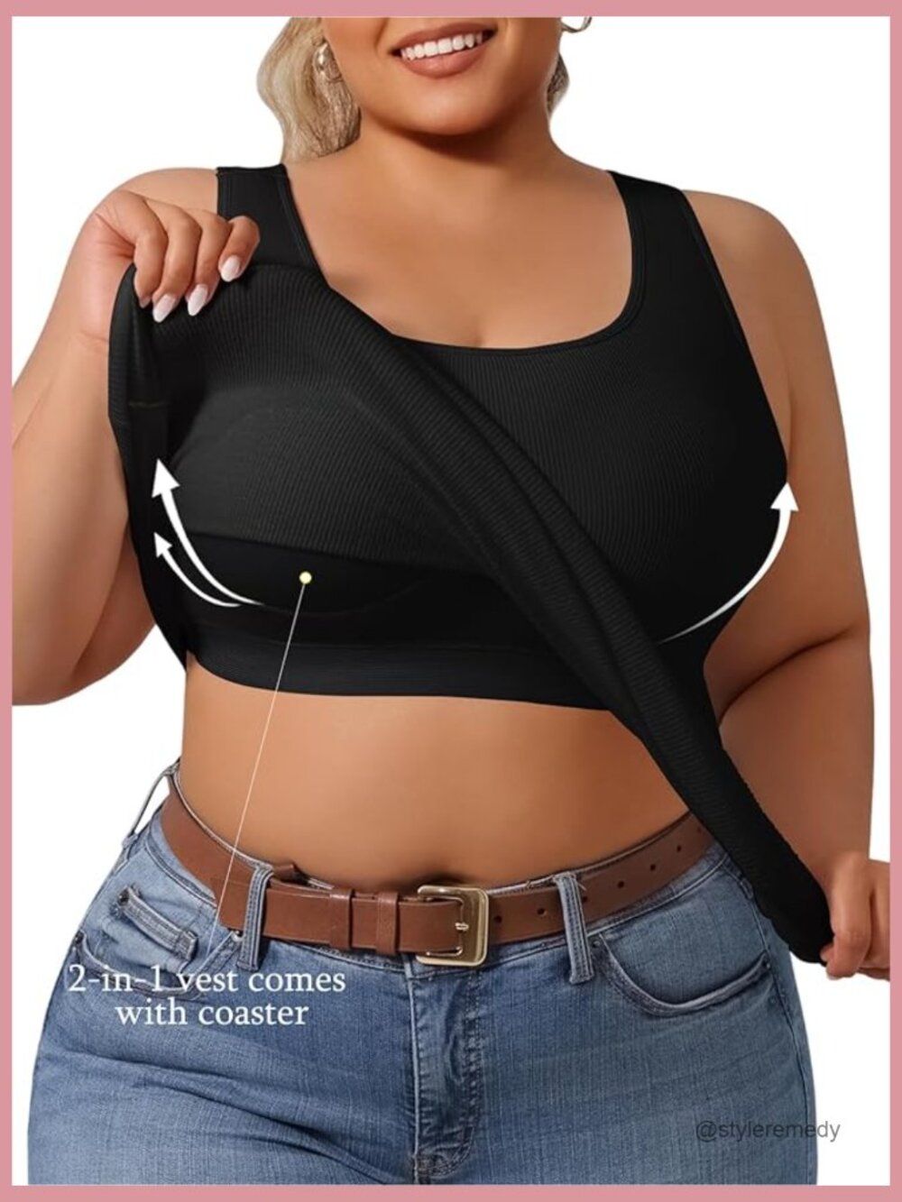 Plus Size Shapewear Top Tummy Control Vest with Built-in Bra Tank
